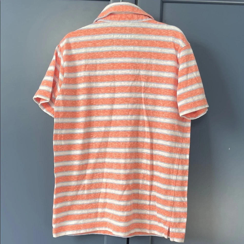 Crewcuts Vibrant Orange and White Striped Polo